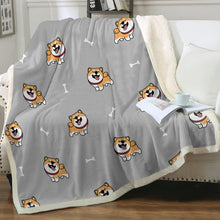 Load image into Gallery viewer, Happy Happy Shiba Love Soft Warm Fleece Blanket - 4 Colors-Blanket-Blankets, Home Decor, Shiba Inu-9