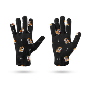 Happy Happy Shiba Love Touch Screen Gloves-Accessories-Accessories, Dog Dad Gifts, Dog Mom Gifts, Gloves, Shiba Inu-11