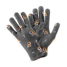 Load image into Gallery viewer, Happy Happy Shiba Love Touch Screen Gloves-Accessories-Accessories, Dog Dad Gifts, Dog Mom Gifts, Gloves, Shiba Inu-Gray-3