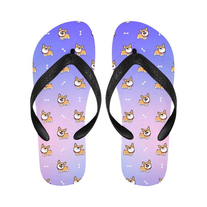 Happy Happy Shiba Love Unisex Slippers - 7 Gradients-Footwear-Accessories,Dog Dad Gifts,Dog Mom Gifts,Shiba Inu,Slippers-1