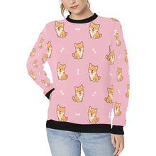 Load image into Gallery viewer, Happy Happy Shiba Love Women&#39;s Sweatshirt-Apparel-Apparel, Shiba Inu, Sweatshirt-Pink-XS-1