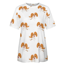 Load image into Gallery viewer, Happy Happy Shih Tzu Love All Over Print Women&#39;s Cotton T-Shirt - 4 Colors-Apparel-Apparel, Shih Tzu, Shirt, T Shirt-3