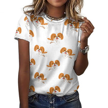Load image into Gallery viewer, Happy Happy Shih Tzu Love All Over Print Women&#39;s Cotton T-Shirt - 4 Colors-Apparel-Apparel, Shih Tzu, Shirt, T Shirt-6