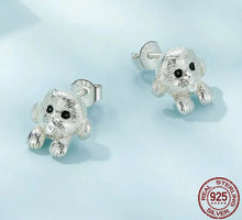 Load image into Gallery viewer, Happy Happy Shih Tzu Love Silver Stud Earrings-Dog Themed Jewellery-Earrings, Jewellery, Shih Tzu-CQE1631-6