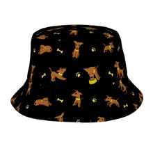 Load image into Gallery viewer, Happy Happy Whippet Love Bucket Hat-Hats &amp; Caps-Midnight Black-One Size-25