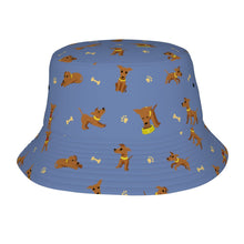 Load image into Gallery viewer, Happy Happy Whippet Love Bucket Hat-Hats &amp; Caps-Slate Blue-One Size-9