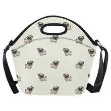 Load image into Gallery viewer, Happy Pug Playtime Neoprene Lunch Bag-Accessories-Accessories,Bags,Dog Dad Gifts,Dog Mom Gifts,Lunch Bags,Pug-Ivory-ONESIZE-1
