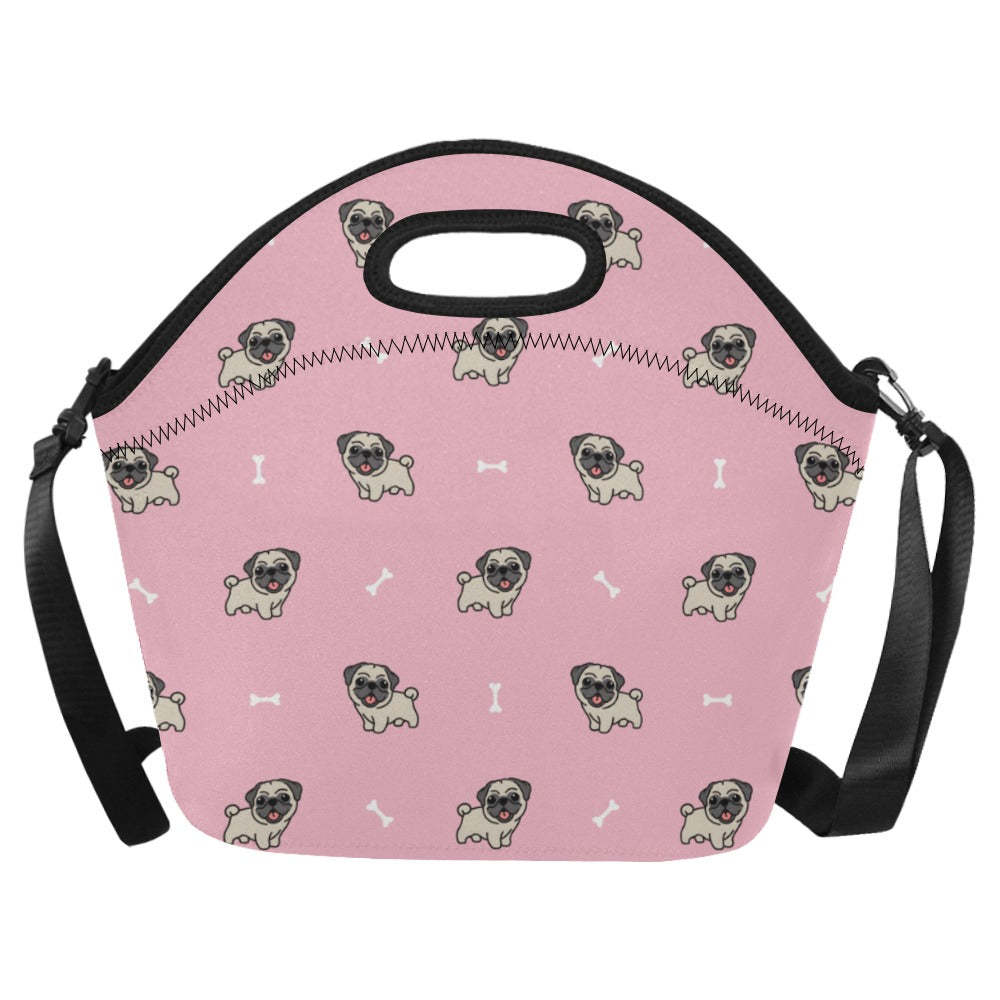 Happy Pug Playtime Neoprene Lunch Bag Pink Onesize 6