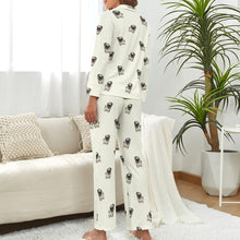 Load image into Gallery viewer, Happy Pug Playtime Pajamas Set for Women-Pajamas-Apparel,Dog Mom Gifts,Pajamas,Pug-S-Ivory-1