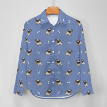 Load image into Gallery viewer, Happy Pug Playtime Women's Shirt-Apparel-Apparel,Dog Mom Gifts,Pug,Shirt-13