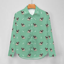 Load image into Gallery viewer, Happy Pug Playtime Women's Shirt-Apparel-Apparel,Dog Mom Gifts,Pug,Shirt-16