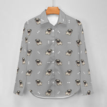 Load image into Gallery viewer, Happy Pug Playtime Women's Shirt-Apparel-Apparel,Dog Mom Gifts,Pug,Shirt-22