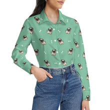 Load image into Gallery viewer, Happy Pug Playtime Women's Shirt-Apparel-Apparel,Dog Mom Gifts,Pug,Shirt-28