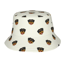 Load image into Gallery viewer, Happy Rottweiler Delight Bucket Hat-Hats &amp; Caps-Ivory White-One Size-41