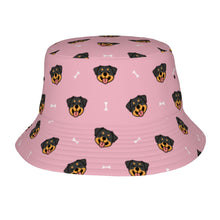 Load image into Gallery viewer, Happy Rottweiler Delight Bucket Hat-Hats &amp; Caps-Light Pink-One Size-17