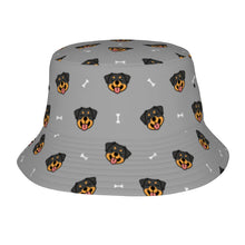 Load image into Gallery viewer, Happy Rottweiler Delight Bucket Hat-Hats &amp; Caps-Parisian Gray-One Size-1