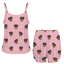 Load image into Gallery viewer, Happy Rottweiler Delight Women's Cami and Shorts Pajama Set-18