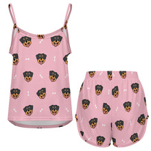 Load image into Gallery viewer, Happy Rottweiler Delight Women's Cami and Shorts Pajama Set-19