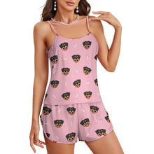 Load image into Gallery viewer, Happy Rottweiler Delight Women's Cami and Shorts Pajama Set-21