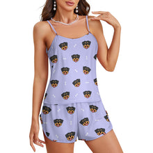 Load image into Gallery viewer, Happy Rottweiler Delight Women's Cami and Shorts Pajama Set-24