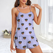 Load image into Gallery viewer, Happy Rottweiler Delight Women's Cami and Shorts Pajama Set-4