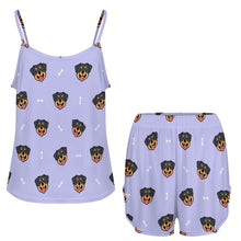 Load image into Gallery viewer, Happy Rottweiler Delight Women's Cami and Shorts Pajama Set-6