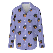 Load image into Gallery viewer, Happy Rottweiler Delight Women&#39;s Shirt-S-CornflowerBlue_1-13