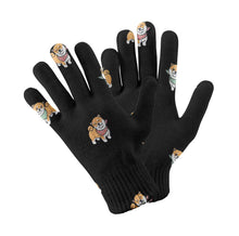 Load image into Gallery viewer, Happy Shiba Charm Touch Screen Gloves-Accessories-Accessories,Dog Dad Gifts,Dog Mom Gifts,Gloves-Black-1