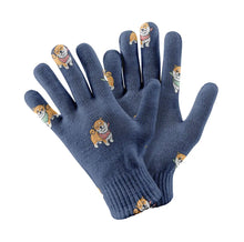 Load image into Gallery viewer, Happy Shiba Charm Touch Screen Gloves-Accessories-Accessories,Dog Dad Gifts,Dog Mom Gifts,Gloves-Navy-5