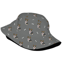 Load image into Gallery viewer, Happy Tri-Color Corgi Love Bucket Hat-Hats &amp; Caps-Accessories,Corgi,Dog Dad Gifts,Dog Mom Gifts,Hats-26