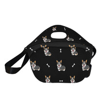 Load image into Gallery viewer, Happy Tri-Color Corgi Love Neoprene Lunch Bag-15