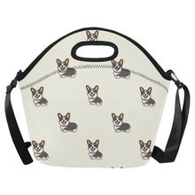 Load image into Gallery viewer, Happy Tri-Color Corgi Love Neoprene Lunch Bag-Ivory-ONESIZE-1
