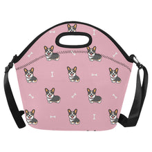 Load image into Gallery viewer, Happy Tri-Color Corgi Love Neoprene Lunch Bag-Pink-ONESIZE-6