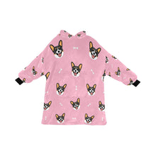Load image into Gallery viewer, Happy Tri Color Corgis Blanket Hoodie for Women-Apparel-Apparel, Blankets-LightPink-ONE SIZE-1