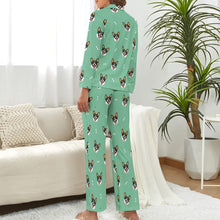 Load image into Gallery viewer, Happy Tri Color Corgis Pajamas Set for Women-Pajamas-Apparel, Corgi, Pajamas-S-MediumAquaMarine-2