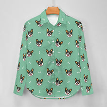 Load image into Gallery viewer, Happy Tri Color Corgis Women's Shirt-Apparel-Apparel,Corgi,Dog Mom Gifts,Shirt-16