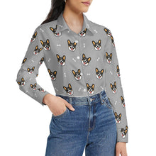 Load image into Gallery viewer, Happy Tri Color Corgis Women's Shirt-Apparel-Apparel,Corgi,Dog Mom Gifts,Shirt-20