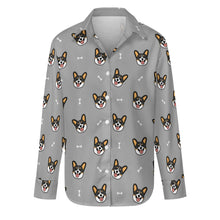 Load image into Gallery viewer, Happy Tri Color Corgis Women's Shirt-Apparel-Apparel,Corgi,Dog Mom Gifts,Shirt-S-DarkGray-21