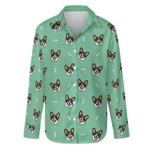 Load image into Gallery viewer, Happy Tri Color Corgis Women's Shirt-Apparel-Apparel,Corgi,Dog Mom Gifts,Shirt-S-MediumAquaMarine-14