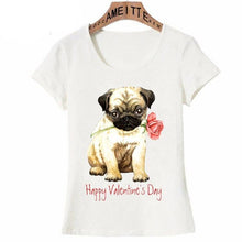 Load image into Gallery viewer, Happy Valentines Day Pug Womens T ShirtApparel