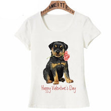 Load image into Gallery viewer, Happy Valentines Day Rottweiler Womens T ShirtApparel