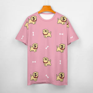 Happy Yellow Labrador Love All Over Print Women's Cotton T-Shirt - 4 Colors-Apparel-Apparel, Labrador, Shirt, T Shirt-11