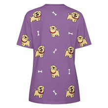 Load image into Gallery viewer, Happy Yellow Labrador Love All Over Print Women&#39;s Cotton T-Shirt - 4 Colors-Apparel-Apparel, Labrador, Shirt, T Shirt-14