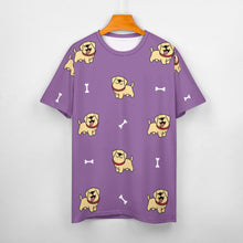 Load image into Gallery viewer, Happy Yellow Labrador Love All Over Print Women&#39;s Cotton T-Shirt - 4 Colors-Apparel-Apparel, Labrador, Shirt, T Shirt-15