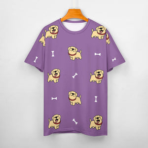 Happy Yellow Labrador Love All Over Print Women's Cotton T-Shirt - 4 Colors-Apparel-Apparel, Labrador, Shirt, T Shirt-15