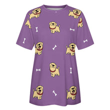 Load image into Gallery viewer, Happy Yellow Labrador Love All Over Print Women&#39;s Cotton T-Shirt - 4 Colors-Apparel-Apparel, Labrador, Shirt, T Shirt-17