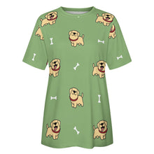 Load image into Gallery viewer, Happy Yellow Labrador Love All Over Print Women&#39;s Cotton T-Shirt - 4 Colors-Apparel-Apparel, Labrador, Shirt, T Shirt-2