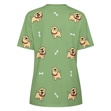 Load image into Gallery viewer, Happy Yellow Labrador Love All Over Print Women&#39;s Cotton T-Shirt - 4 Colors-Apparel-Apparel, Labrador, Shirt, T Shirt-3