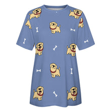 Load image into Gallery viewer, Happy Yellow Labrador Love All Over Print Women&#39;s Cotton T-Shirt - 4 Colors-Apparel-Apparel, Labrador, Shirt, T Shirt-7