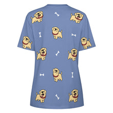 Load image into Gallery viewer, Happy Yellow Labrador Love All Over Print Women&#39;s Cotton T-Shirt - 4 Colors-Apparel-Apparel, Labrador, Shirt, T Shirt-8